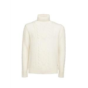 NEW IMPULSO cable turtleneck sweater in ivory